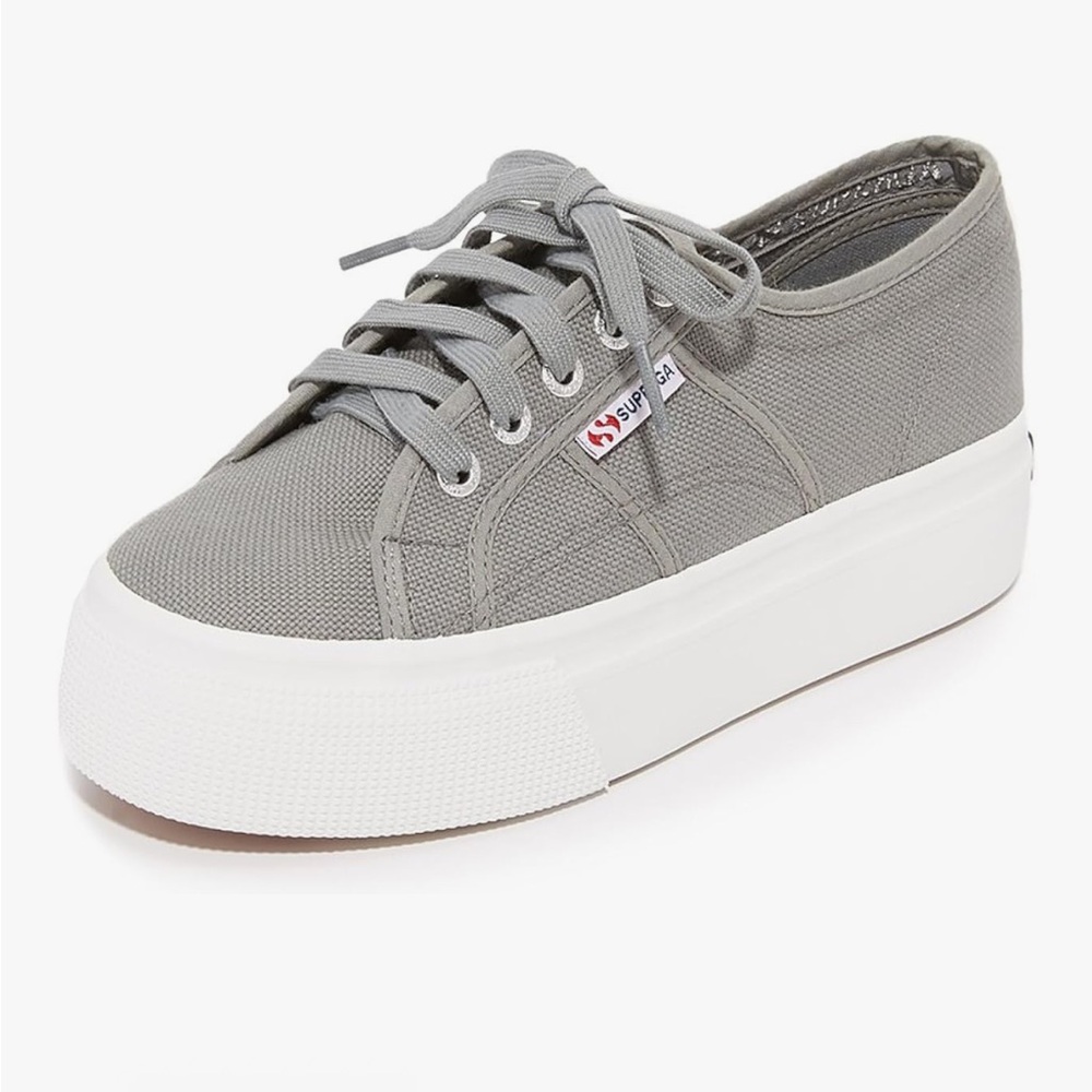 Superga Women's Platform Gray Sneakers US7.5 EU 8